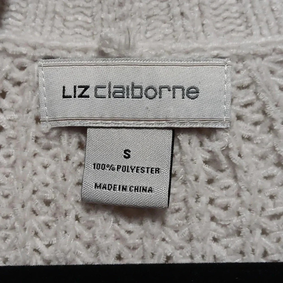 Womens S Liz Claiborne Heavy Knit Open Cardigan Neutral Cream Lagging Long Line - Picture 3 of 7